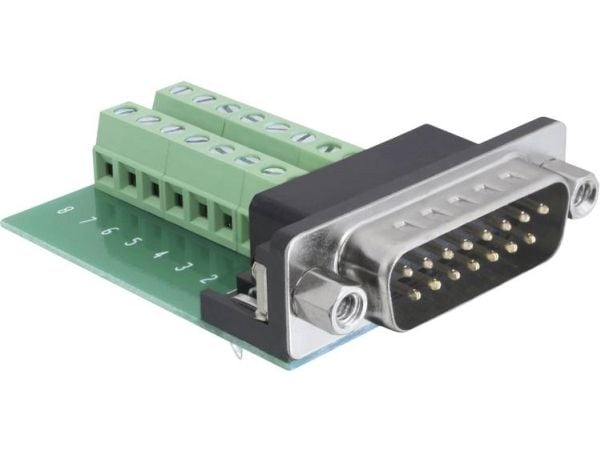 Delock - Seriell adapter - 15 pin D-Sub (DB-15) (hann) til 16-pinners terminalblokk