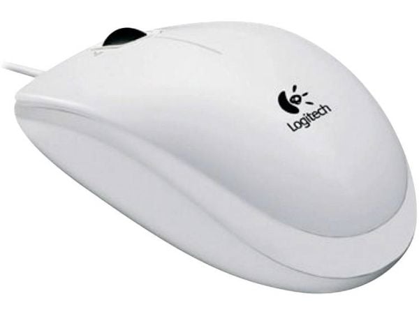 Logitech B100 - Mus - höger- och vänsterhänta - optisk - 3 knappar - kabelansluten - USB - vit