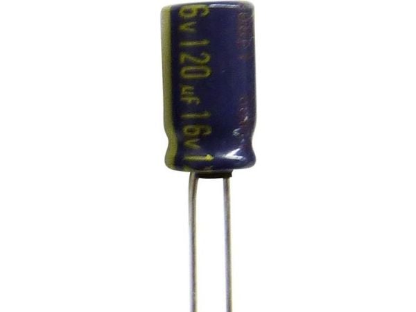 Panasonic EEUFR1J821B, Fast kondensator, Aluminium, Volum, Sylindriske, Sort, Sølv, DC