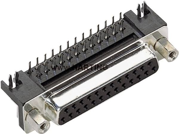 Harting D-SUB stiftliste 90° pol: 37 lodding 09 68 463 5812
