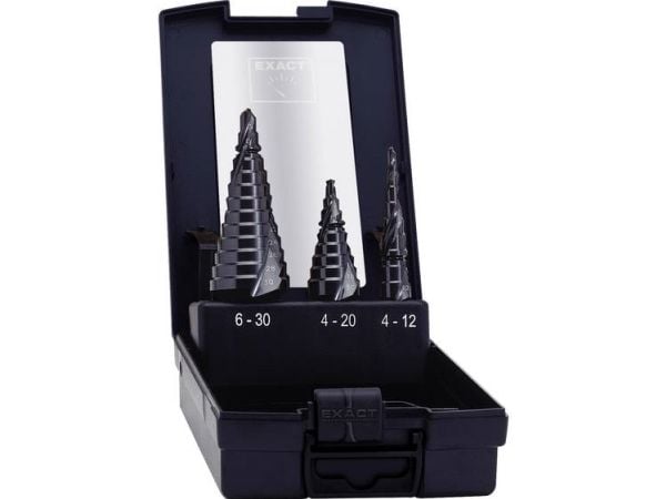 Exact 50071 HSS trinnbor-sett 3 deler TiAIN 3-fals skaft 1 sett
