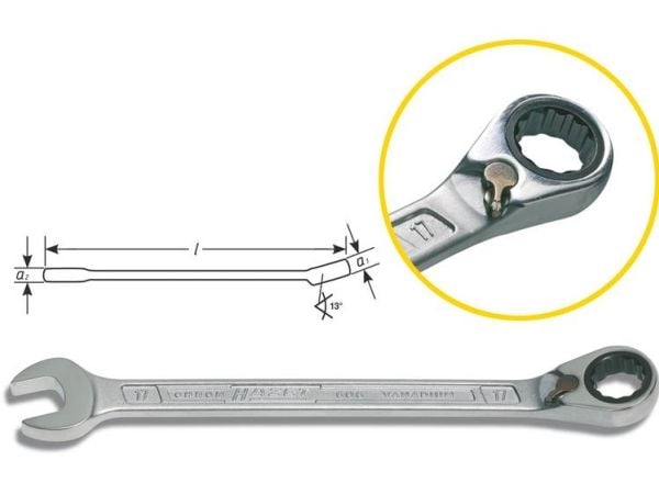 HAZET 606-11, 11 mm, krom, krom, 13°, 168,6 mm, 62 g