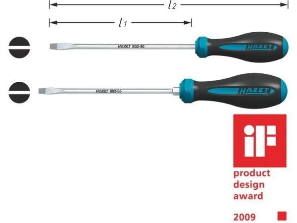 Hazet HEXAnamic verksted slisse-/spor-skrujern bladbredde: 4 mm bladlengde: 100 mm DIN ISO 2380-1, DIN ISO 2380-2