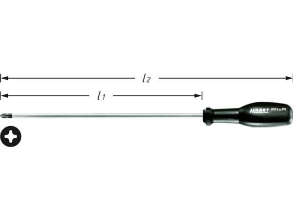 Hazet 803LG-PH1 stjerneskrutrekker PH 1 kodelengde: 250 mm