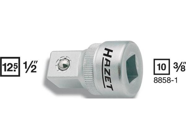 Hazet adapter, innvendig sekskant 10 mm (3/8") til utvendig firkant 12,5 mm (1/2") 8858-1 (8858-1)