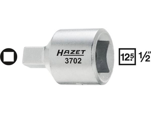 HAZET 3702-1, Kraftpipe, Sølv, 1 hoder, 1/2", Metrisk/imperisk, 12.5 mm