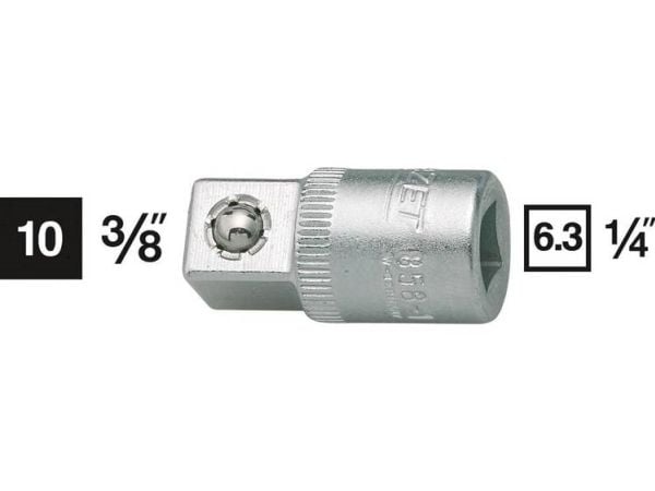 HAZET 858-1, Stikkontakt, 1/4", Metrisk/imperisk, 1 hoder, 6.3 mm, 1/4"