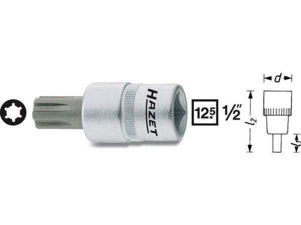 HAZET 991-10, 1 stykker, 25,4 / 2 mm (1 / 2"), Stål, 63 mm, 80 g