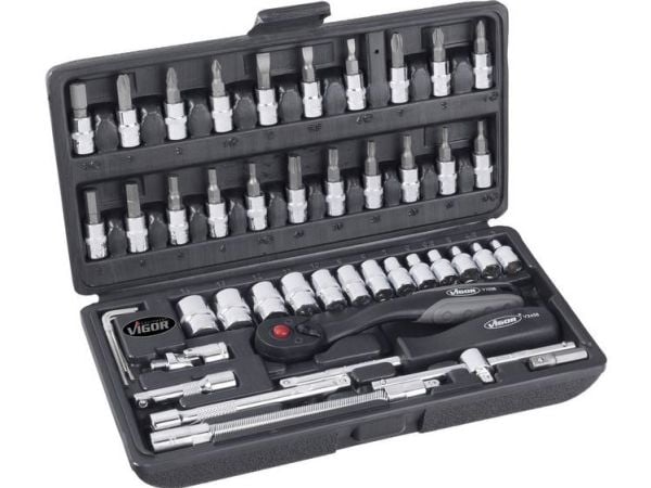 Vigor Yläavainsarja Metrinen 1/4 (6,3 mm) 46 kpl V2414