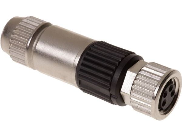 Harting 21 02 151 2405, M8-S, musta, nikkeli, polyamidi, sinkki, kulta, IP67, 10 mO