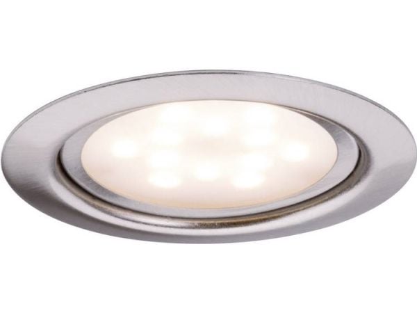 Paulmann 935.53, Innsunket spotlight, 3 ampuller, LED, 13,5 W, 2700 K, Børstet stål