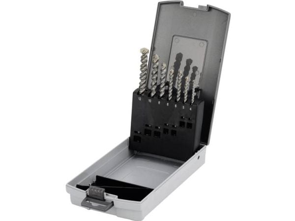 Cimco 201380, Rotasjons hammer, Drill bit set, Betong, Stein, 7 stykker, 4 x 80 / 5 x 95 / 5 x 150 / 6 x 100 / 8 x 120 / 10 x 120 / 12 x 150 mm