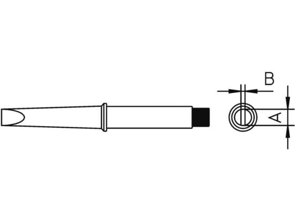 Weller 4CT5B7-1 loddespiss meiselprofil, spissstørrelse 2,4 mm (1 stk.)