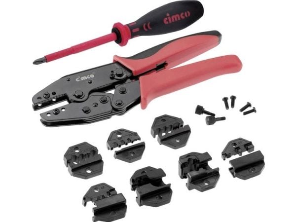 Cimco 106210 Crimpverktyg 8 stycken Koaxialkontakt BNC, TNC, FO-kontakt, Modulkontakt (västlig kontakt) RJ10, RJ11, RJ45 RG55, RG58, RG59, RG62, RG...