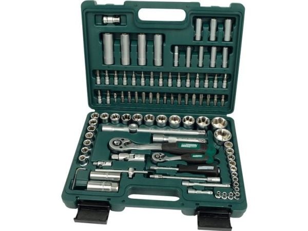 Brüder Mannesmann pipenøkkelsett 6,3 mm (1/4") og 12,5 mm (1/2") 94 stk. 2055-SL (2055-SL)