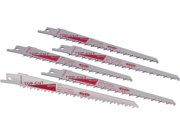 RUKO 33189245 sett med 5 stikk-/bajonettsagblader, bladlengde 150 mm