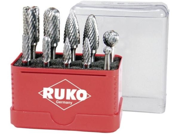 RUKO fresestift-sett for hardmetall (10 deler)