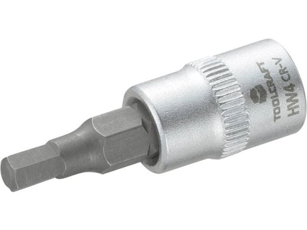 Toolcraft 816069, Stikkontakt, 1/4", Metrisk, 1 hoder, 4 mm, Kromvanadiumstål, Stål