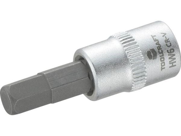 Toolcraft 816071, Stikkontakt, 1/4", Metrisk, 1 hoder, 6 mm, Kromvanadiumstål, Stål