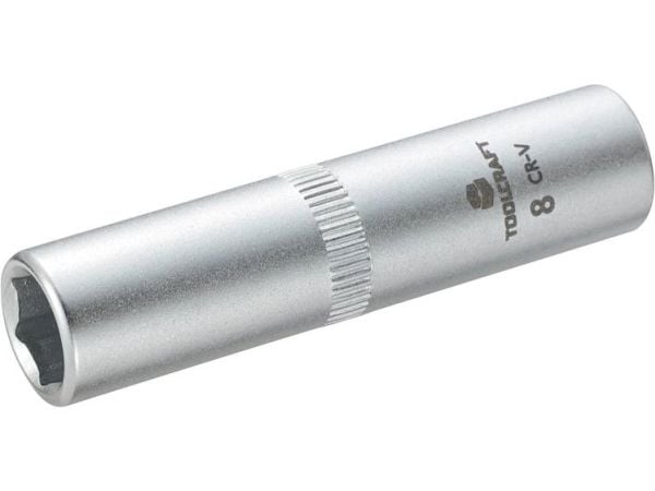 Toolcraft 816097, Stikkontakt, 1/4", Metrisk, 1 hoder, 8 mm, Kromvanadiumstål