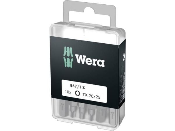 Wera 867/1 DIY SiS, 10 stykker, Torx Plus, TX20, Rustfritt stål, CE, GS, DVE, 25 mm