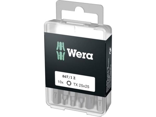 Wera 867/1 DIY SiS, 10 stykker, Torx Plus, TX25, Rustfritt stål, CE, GS, DVE, 25 mm