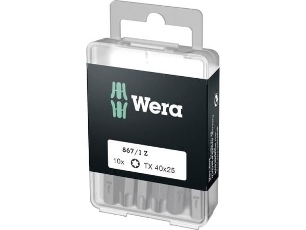 Wera 867/1 DIY SiS, 10 stykker, Torx Plus, TX40, Rustfritt stål, CE, GS, DVE, 25 mm