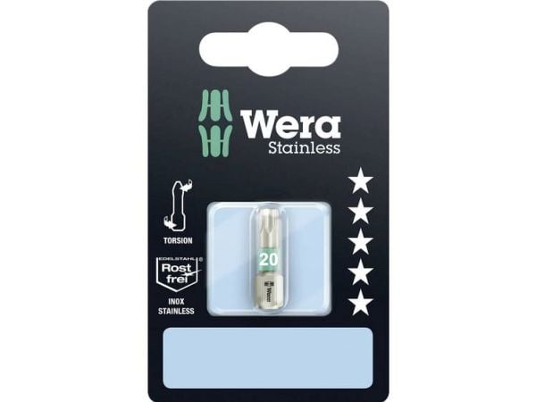 Wera 3867/1 TS SB SiS Torx-bit T20 rustfritt stål D 6,3 (1 stk) 05073622001