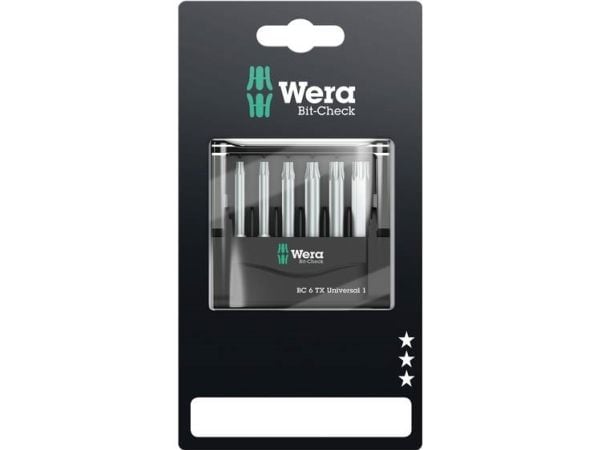 Wera 05073637001, 6 stykker, Torx, TX10, TX15, TX20, TX25, TX30, TX40, Stål, 1x TX 10x50 mm 1x TX 15x50 mm 1x TX 20x50 mm 1x TX 25x50 mm 1x TX 30x5...
