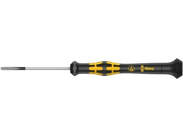 Wera 1578 A ESD Kraftform Micro skrutrekker for rette spor, 13 mm, 17,7 cm, 13 mm, svart, gul