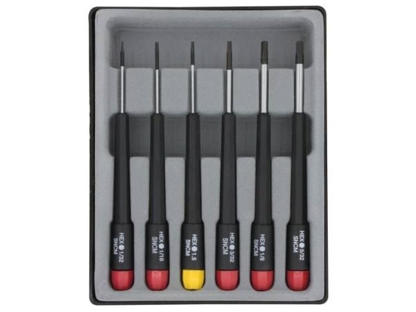 Donau Elektronik skrutrekker-sett elektronikk & finmekanikk 6 deler Unbrako