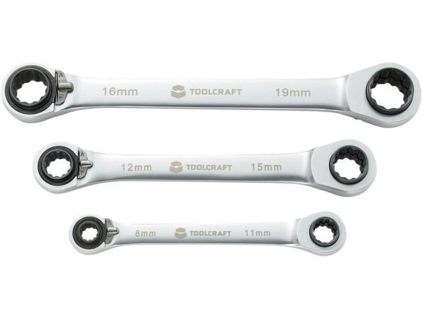 4 i 1 örnnyckelsats 8 - 19 mm 3 delar TOOLCRAFT 1 st