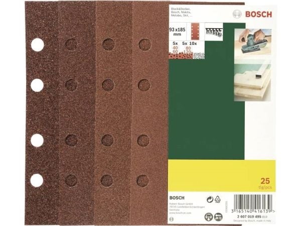 Bosch SLIBEBLADSÆT 93X185MM ASS 25 STK PL