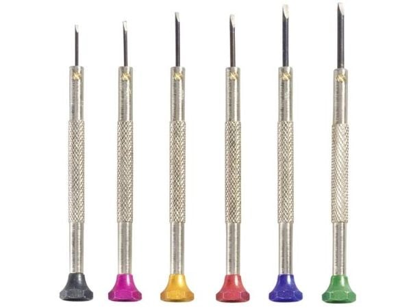 TOOLCRAFT 12-osainen kellosepän ruuvimeisselisarja 12 osaa Terän leveys: 0.8 mm, 1 mm, 1.2 mm, 1.4 mm, 1.6 mm, 1.8 mm