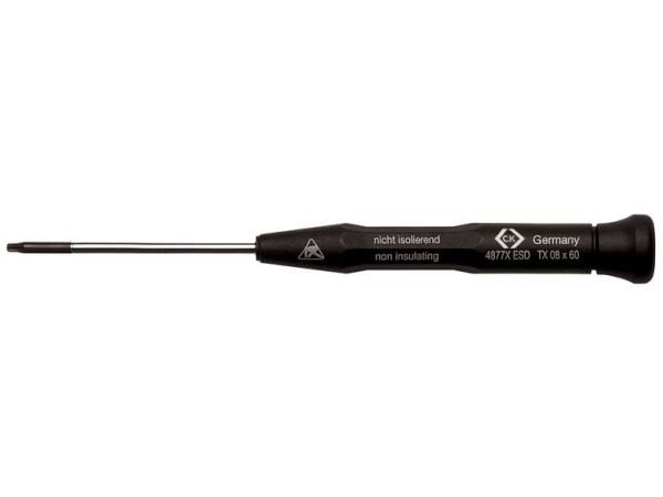 C.K ESD sekskantdrappskrujern T 7 – bladlengde 50 mm, DIN EN 61340-2 – 1 stk