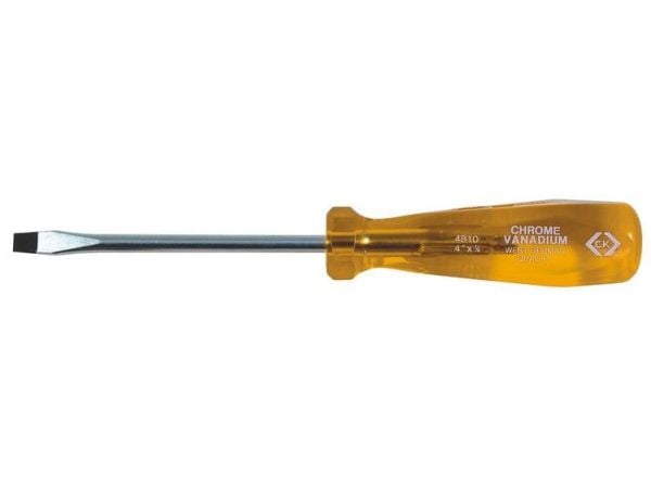 C.K. verksted kærv-skrutrekkerblad, klingebredde: 6 mm, klingelengde: 100 mm DIN 5264, DIN ISO 2380-2