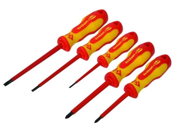C.K Triton XLS skrutrekkeresett VDE, 5 deler (spor/kryss Phillips)