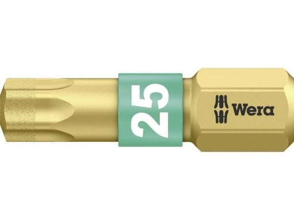 Wera 867/1 BDC TX25X25 Torx-bit T 25 verktøystål, diamantbelagt, D 6,3 mm, 1 stk (05 066106 001)