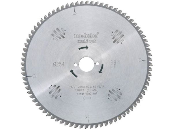 Metabo ?628226000, Aluminium, Bronse, Sponplate, Kopper, Plast, Tre, 31,5 cm, 3 cm, 6100 RPM, 2,4 mm, Metabo