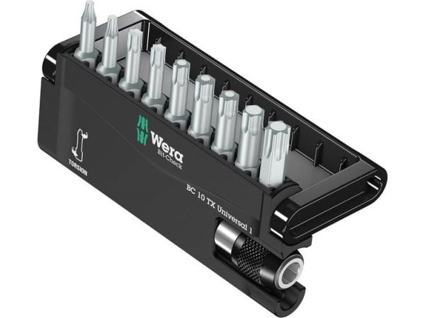 Wera 05056164001, 9 stykker, Torx, TX10, TX15, TX20, TX25, TX27, TX30, TX40, TX8, TX9, 1 x 1/4" x 51 mm 1 x TX 8 x 25 mm 1 x TX 9 x 25 mm 1 x TX 10...