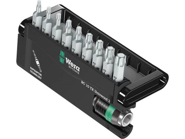 Wera 05057115001, 9 stykker, Torx, TX10, TX15, TX20, TX25, TX30, TX40, TX6, TX8, TX9, Rustfritt stål, 1x 1/4"x50 mm 1x TX 10x25 mm 1x TX 15x25 mm 1...