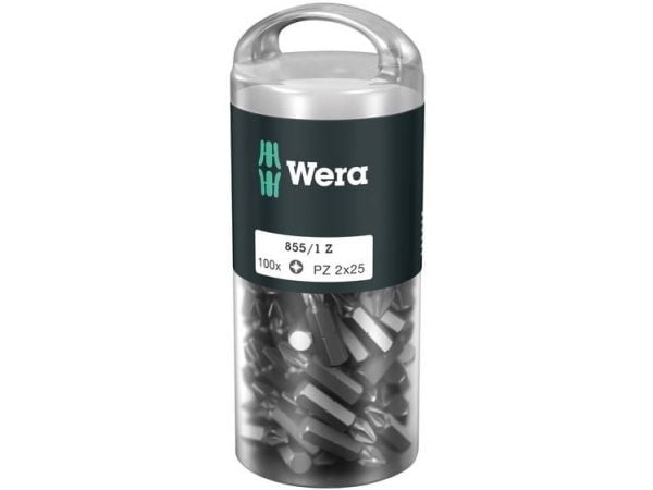 Wera 855/1 Z DIY 100 SiS, 100 stykker, Pozidriv, PZ 2, 1 x 25 mm, CE, GS, DVE, 25 mm