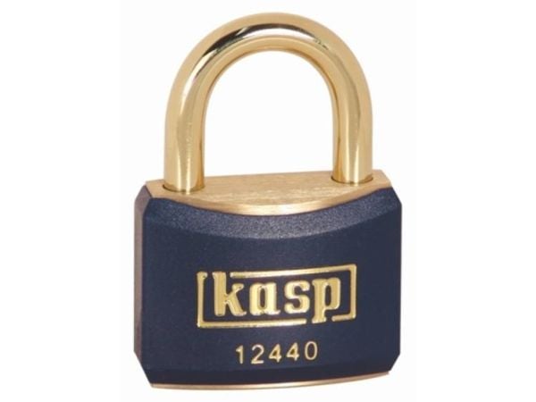 Kasp hengelås K12440BLUA1 40 mm identiske nøkler gyllengul lås