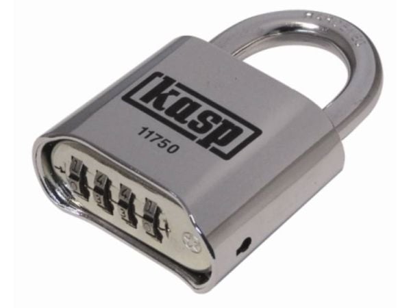 Kasp K11750D hengelås 50 mm sølv kombinasjonslås