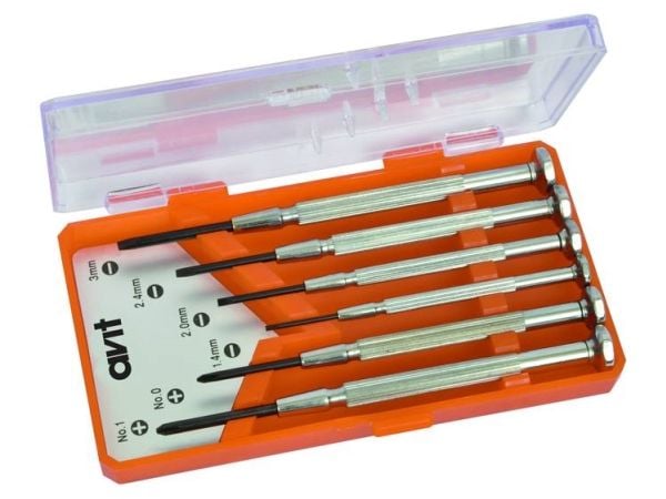 AVIT skrutrekker-sett elektronikk/finmekanikk 6 deler spor/Philips