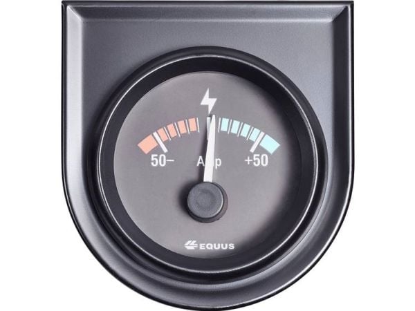 Equus 842052 innbyggingsinstrument amperemeter måleområde -50 til +50 A standard gul/rød/grønn 52 mm
