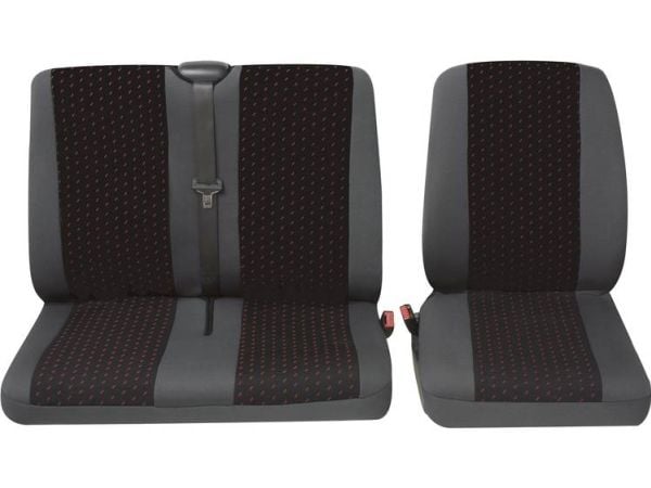 Petex 30071912 Profi 1 Setetrekk 4 stk Polyester Rød, Antrasitt Førersete, Dobbeltsete