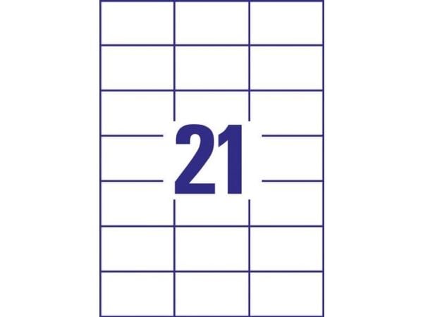 Avery - Hvit - 42.3 x 70 mm 2100 etikett(er) (100 ark x 21) merkelapper