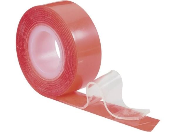 TOOLCRAFT 886516 dobbeltsidig tape, rød (L x B) 1,5 m x 19 mm (1 stk.)