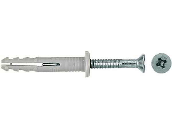 Fischer 50338, Skrue- og veggpluggsett, Murstein, Betong, Pozidriv, PZ2, 30 mm, 5 mm